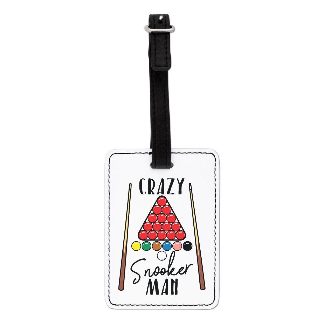 Crazy Snooker Man Visual Luggage Tag Suitcase Bag - Funny Sport