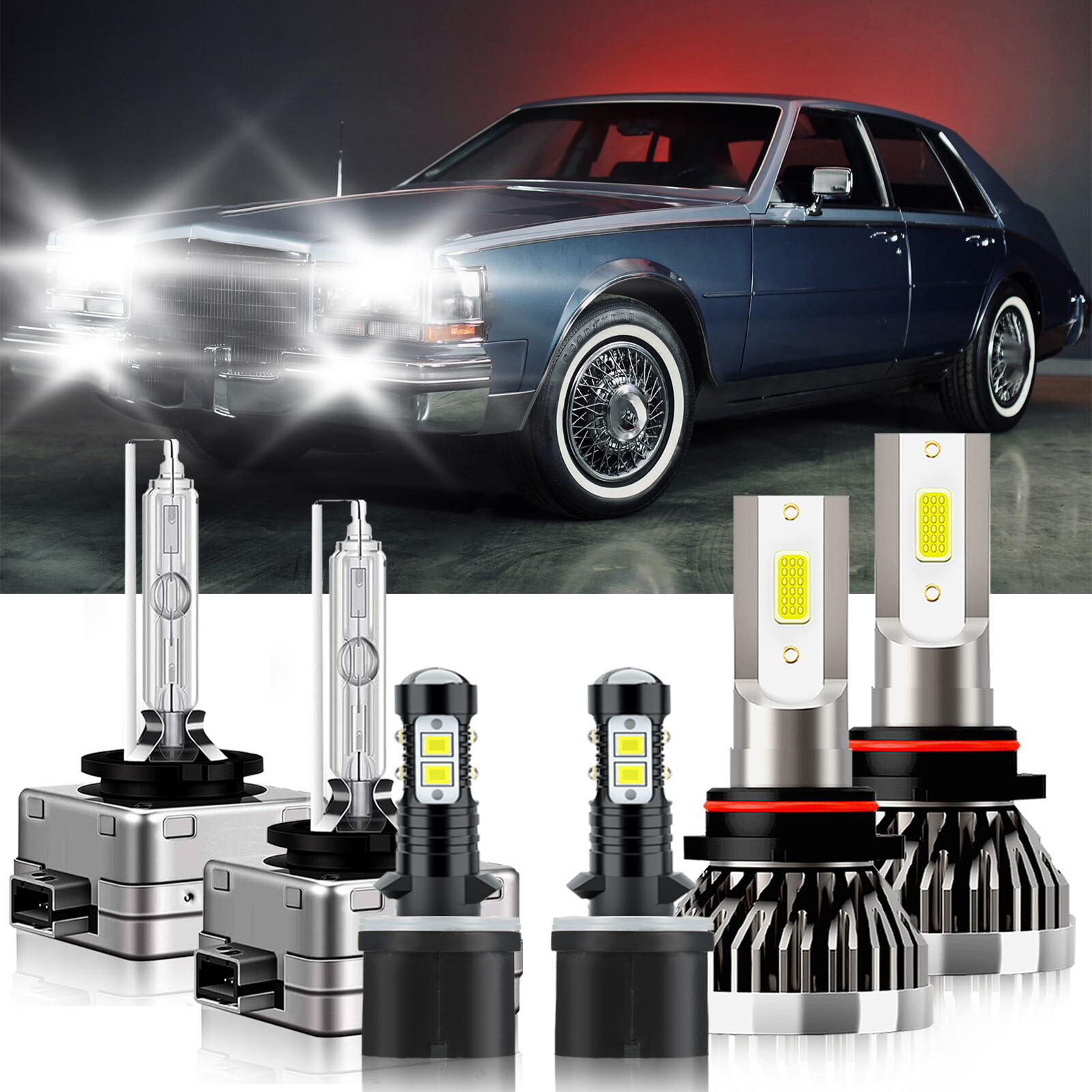 For Cadillac Seville 2001-2004 6x 9005 D1S 880 LED HID Headlight Bulbs Fog light