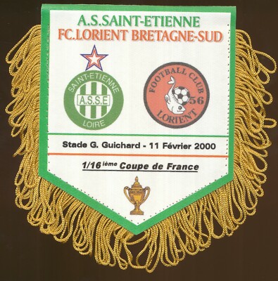 Fanion ASSE Vs FC Lorient - 16e Coupe De France 2000 - 10x09 Cm