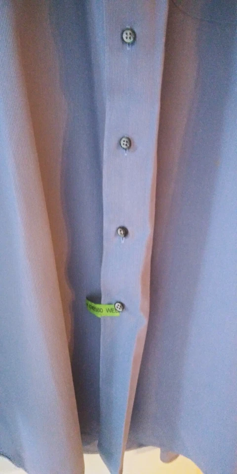 Murano Dress Shirt Adult 20/35 Big. Blue Blended Button Up Long Sleeve - Image 4 of 4