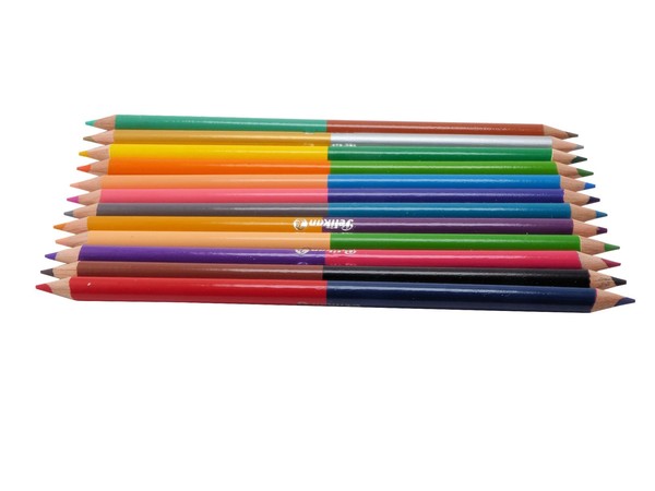 Pelikan Zweifarb - Buntstifte , 12Er Etui, 24 Farben, Bicolor, Runde Softstifte-image