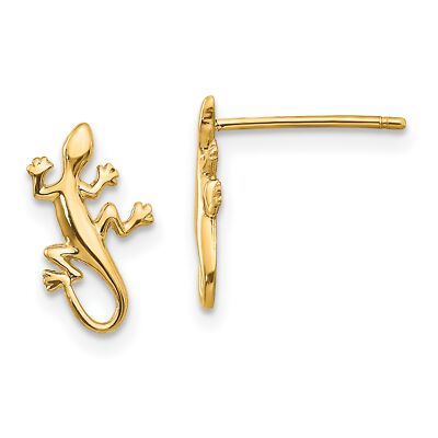 10k Yellow Gold Polished Gecko Post Earrings