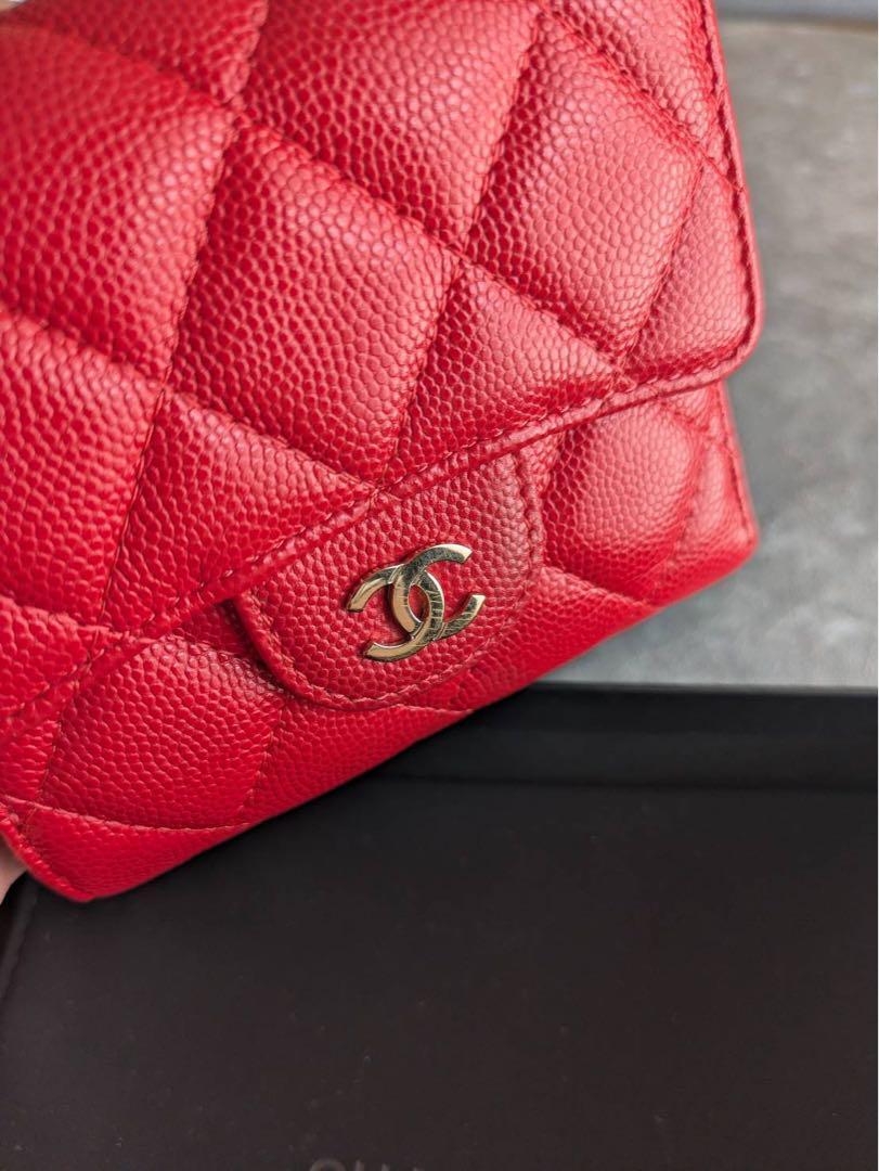 Chanel Tri-Fold Wallet Rare Color Red | eBay