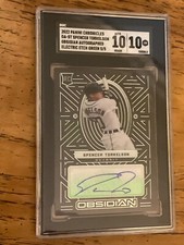 2022 Panini Chronicles Spencer Torkelson Obsidian Auto Etch Green /5 SGC 10