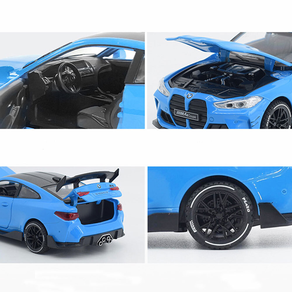 BMW M4 Coupe Modellauto 1:32 - Metall-Spielzeugauto Mit Sound & Licht Effekten