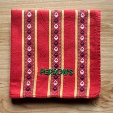 HANDKERCHIEF ART RED GEOMETRIC PLAIN MEN'S POCKET SQUARE COTTON 17" B0561