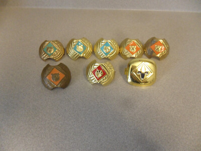 Vintage Lot of  Boy Scouts Scarf Slide Clasp Holder Wolf Neckerchief
