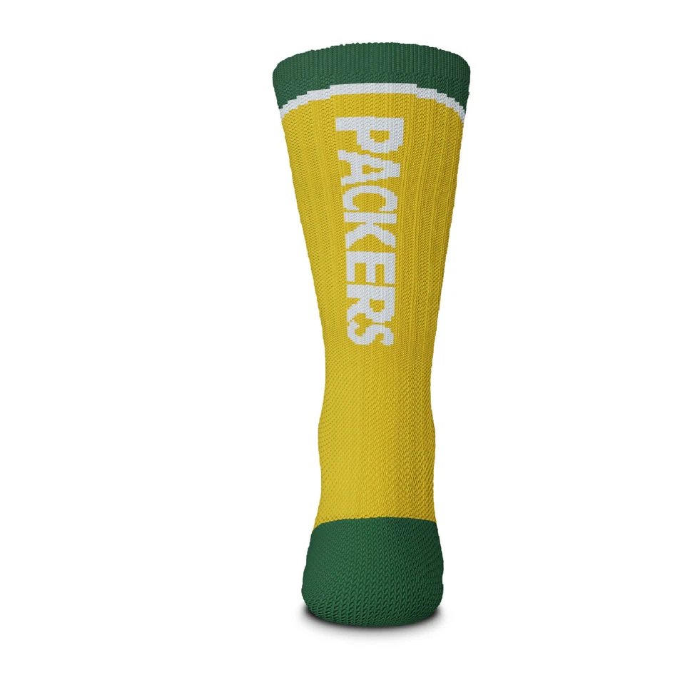 Calcetines Green Bay Packers curva en V para hombre grandes NFL se adapta a 10-13 regalo queso amor Foto 2 de 3