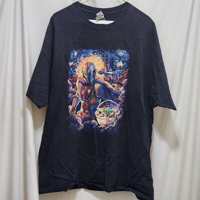Gildan Star Wars The Mandalorian Grogu The Starry Way Painting T-Shirt 2XL