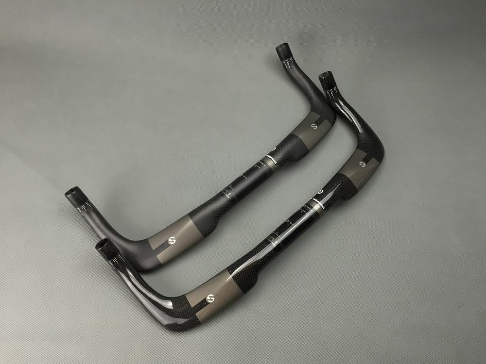 Manubrio TOSEEK 3K Full Carbon Bullhorn 31,8mm Per Bici Da Corsa E Triathlon - Foto 2