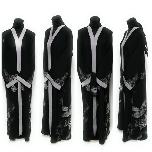 Women Linen open front abaya.maxi dress 