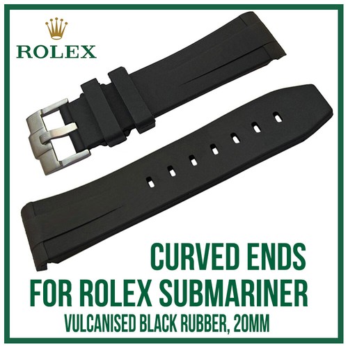 ♕ Nero Curvo in Gomma Cinturino Orologio in Silicone, esatta Fit for Rolex  Submariner ♕ | eBay