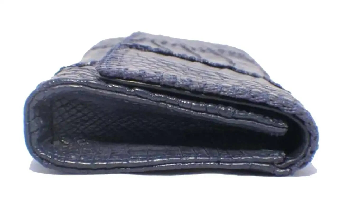 Carlos Falchi Blue Crocodile Patchwork Clutch - image 3