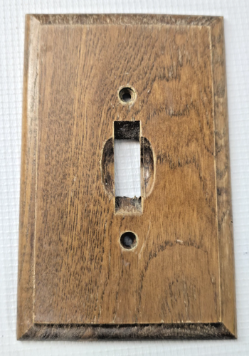 Antike Holzplatten - Steckdosenabdeckungen rechteckig rustikal Kabine 1 Schalter 3 Steckdosen - Bild 5 von 12