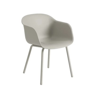 Muuto Stuhl Gartenstuhl Outdoor Armlehnstuhl Fiber grau