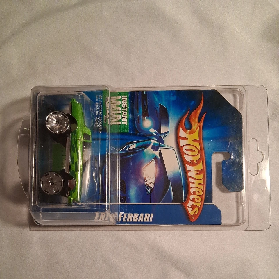 Tarjeta de error Enzo Ferrari Mattel Hot Wheels 2006 vehículo verde Low Rider Foto 2 de 4