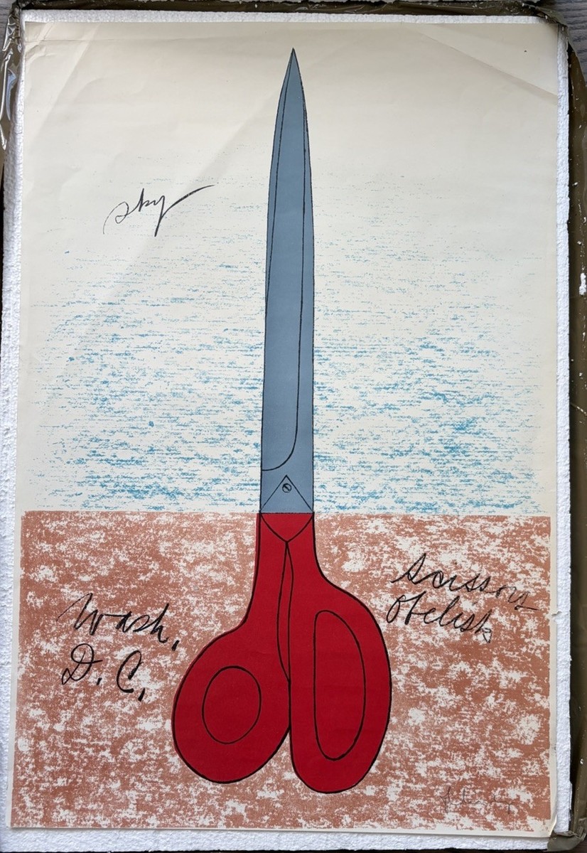 Claes Oldenburg Print Scissors as Monument 1968 Signed Lithograph