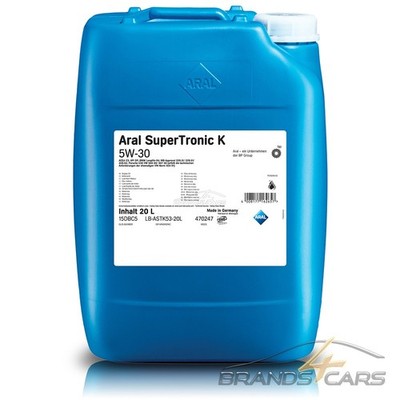 20 L LITER ARAL SUPERTRONIC SUPER TRONIC K 5W-30 MOTOR-ÖL MOTOREN-ÖL 50046910