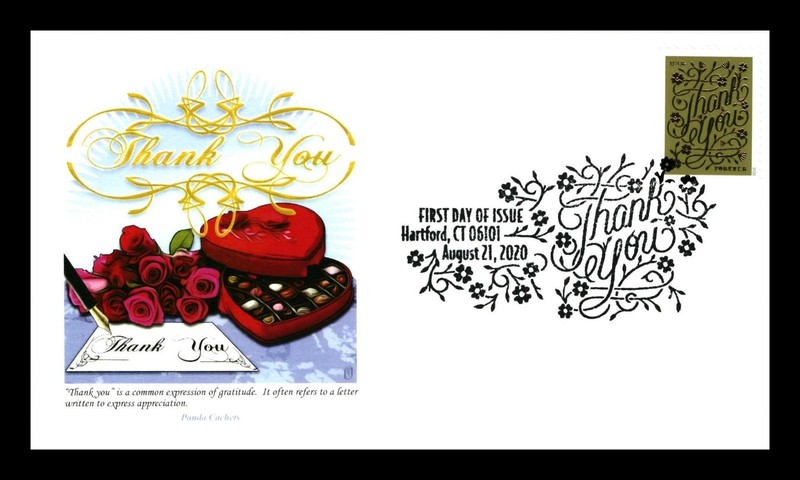 FDC THANK YOU STAMP FIRST DAY ISSUE HARTFORD CT AUGUST 21 2020