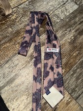 Vintage Stacy Ltd Pink and Blue Paisley Textured Polyester Neck Tie Made in USA
