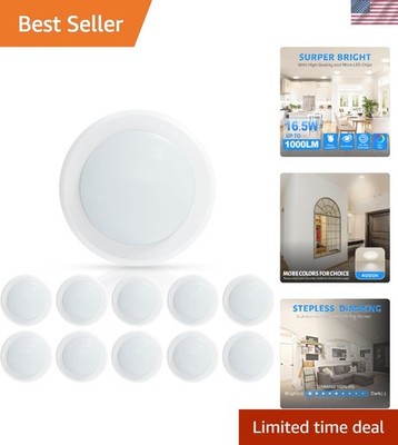 Modern 6-Inch Energy-Efficient LED Downlight, Dimmable 4000K Brightness, 10-Pack