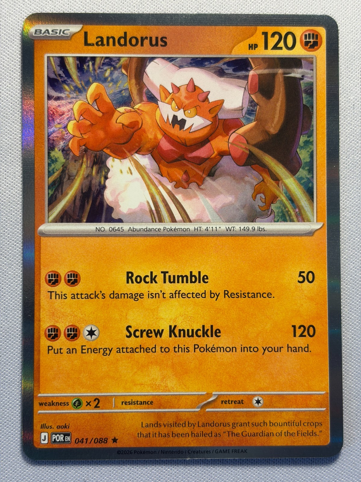 2026 POKEMON ME03 PERFECT ORDER: LANDORUS 41/88 HOLO NM