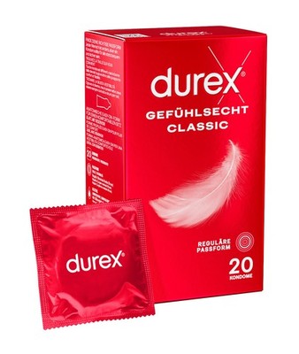 Durex Gefühlsecht Original Kondome klassisch 3 8 12 20 24 40 144 St transparent