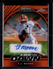 2025 Leaf Football Nation - A New Dawn Auto Orange T.J. Moore 4/4