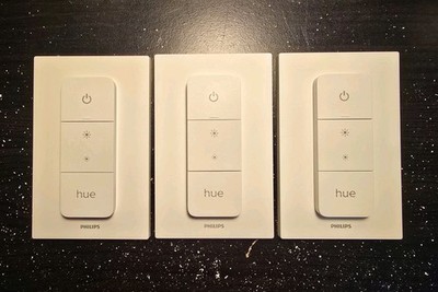 LOT - 3 Philips Hue Dimmer Switches + Wall Plates (9290023986)