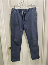 Marine Layer Saturday Blue Twill Pants Men's XL Slim Straight