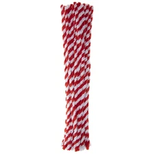 Red & White Twist Chenille Stem Pipe Cleaners - 24 Count