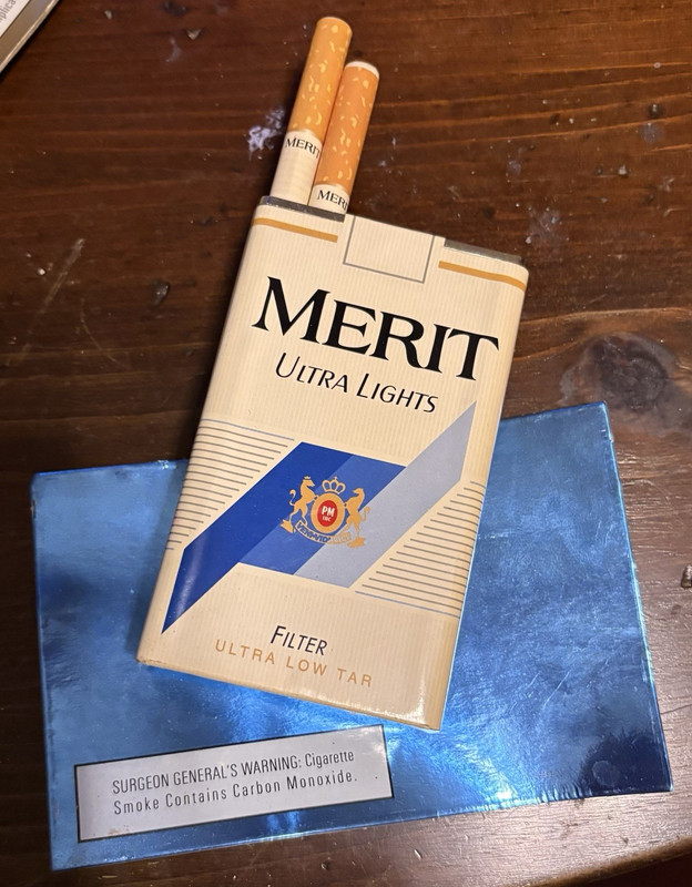 VTG Merit Ultra Lights Filter Ultra Low Tar Cigarettes Pack Plastic Dispay