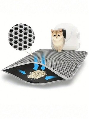 Katzenstreu Matte Doppellagig Wabenfangmatte Wasserdicht Rutschfest Waschbar