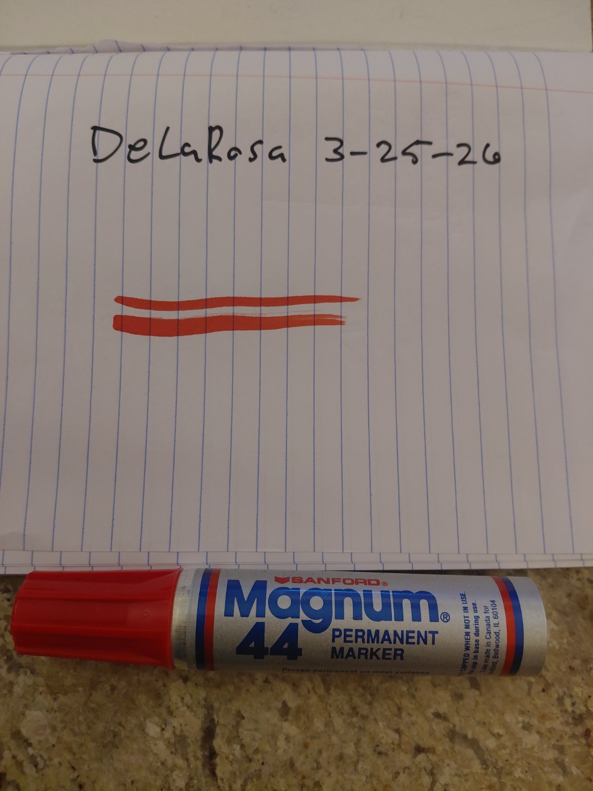 Vintage Sanford Magnum 44 Permanent Marker Red Ink Wide Tip 