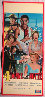 Locandina 4 DONNE NELLA NOTTE 1954 DANIELLE DARRIEUX MICHEL AUCLAIR