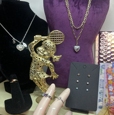 Girls Jewelry Gift Bundle 14 Pc Set Earrings Necklace Pendant Rings Stand More