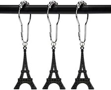 Eiffel Tower Shower Curtain Hooks Parisian Home Bathroom Decor