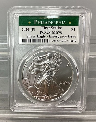 2020 (P) American Silver Eagle - PCGS - MS 70 - First Strike - Emergency Issue