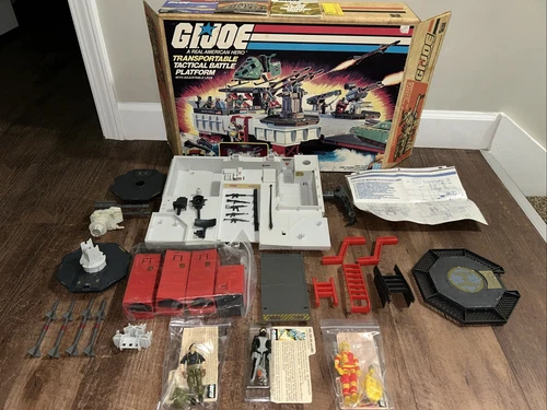 1985 Hasbro G.I. Joe Tactical Battle Platform W/ Box, Comp. & 3 Comp Figures