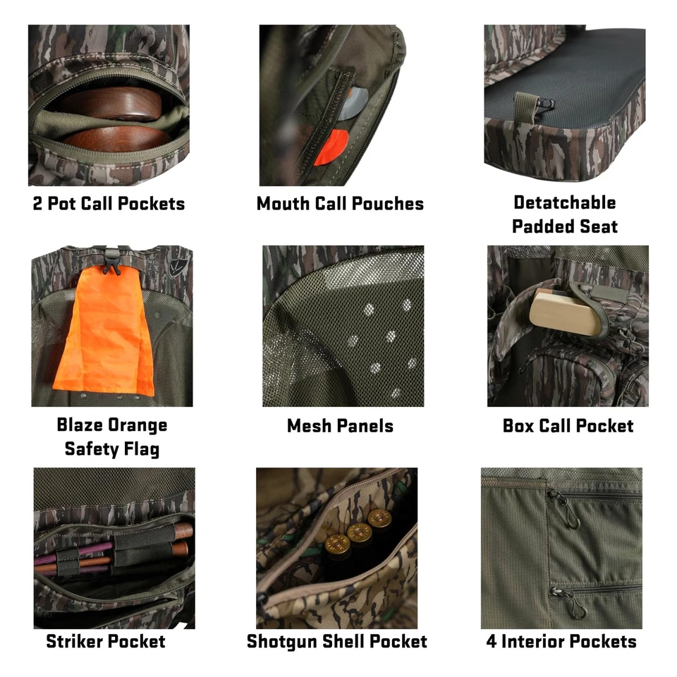 Hands Free Game Carry Coat with Ventilated Mesh Blaze Orange Safety Flag - Image 3 of 4