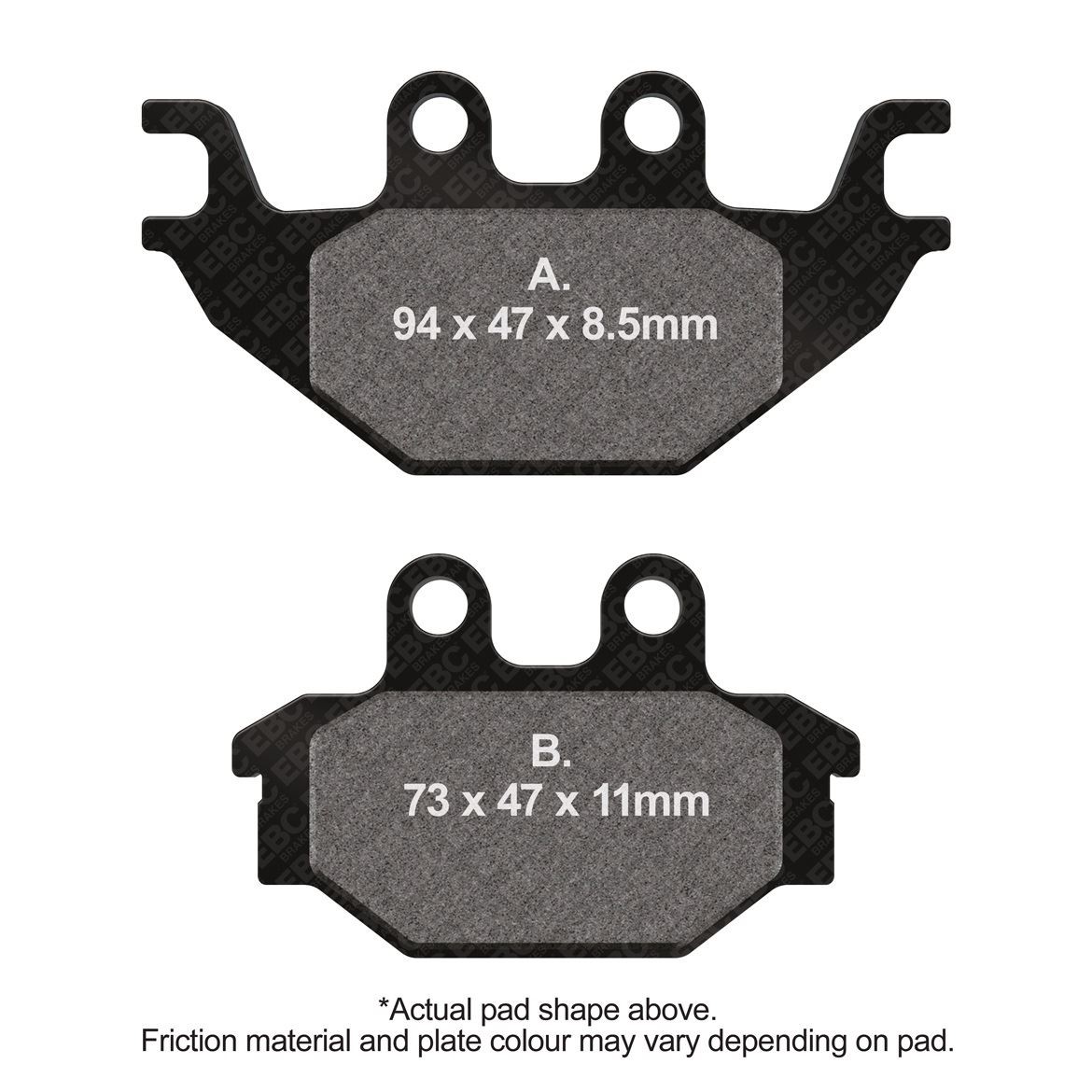 EBC Motorcycle TT Brake Pads Front Right for ADLY Canyon 280 Quad 2008 - 2009