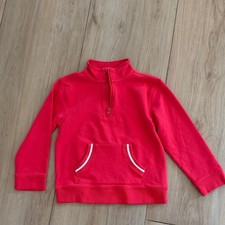 Janie and Jack Boys Red Quarter Zip Pullover Sweatshirt Mock Neck Size 6