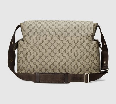 Gucci Large diaper Bag GG Monogram Beige/Brown Diaper Bag NWOT 