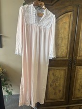 Vintage 70s Christian Dior Nightgown Medium Pink with white lace