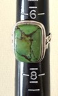Vintage Sterling Silver 925 Green Variscite Ring – Spiderweb Matrix – Size 7 — photo 3