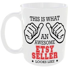 THIS IS WHAT AN AWESOME ETSY SELLER LOOKS LIKE MUG FUNNY JOB GIFT MUG COFFEE TEA