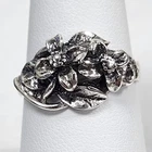 Vintage Sterling Silver 925 Orchard Blossom Floral Design Cocktail Ring Size: 8