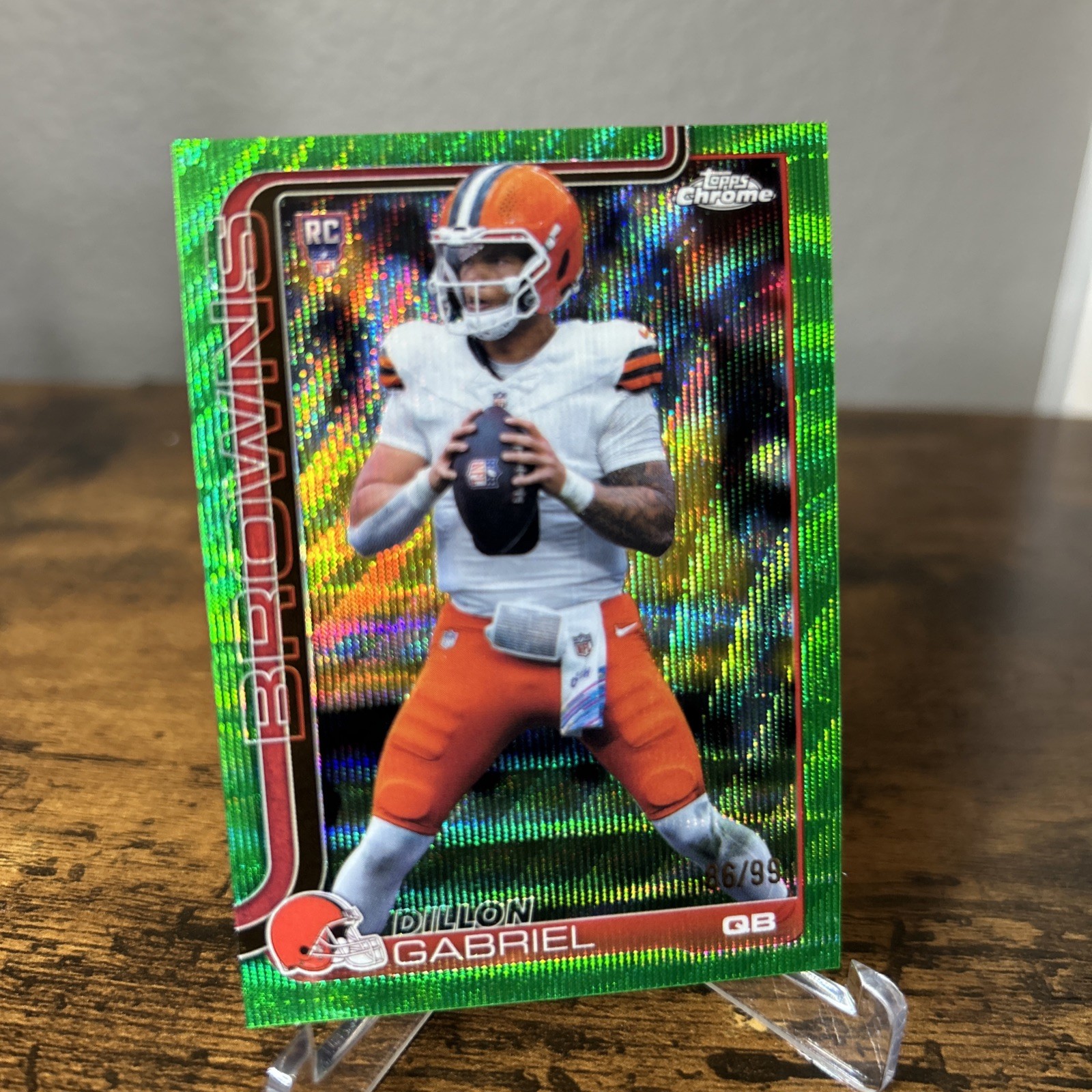 2025 Topps Chrome Football Dillon Gabriel Green Wave Rookie /99  RC 