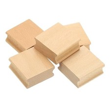 Blank Wood Rubber Stamp Mounts, 5Pcs Wooden Rubber Stamp Handle Hard 45x45mm