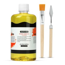 Refined Linseed Oil Medium for Oil Paintings,550ml/18.6oz Linseed Oil for Oil...